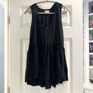 T.La Anthropologie Black Sleeveless V-Neck Top